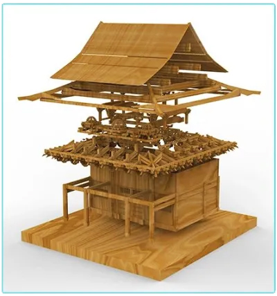 晚峰书屋榫卯建筑模型